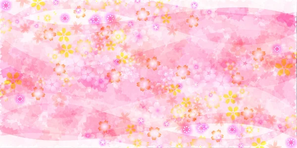 Cherry Blossoms Spring Japanese Pattern Background — Stock Vector