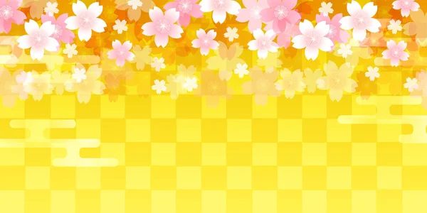 Flores Cerejeira Padrão Japonês Fundo Primavera —  Vetores de Stock
