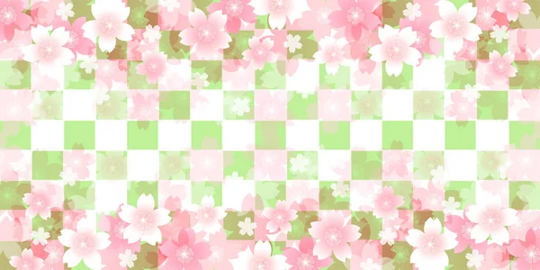 Cherry Blossoms Japanese Pattern Spring Background — Stock Vector