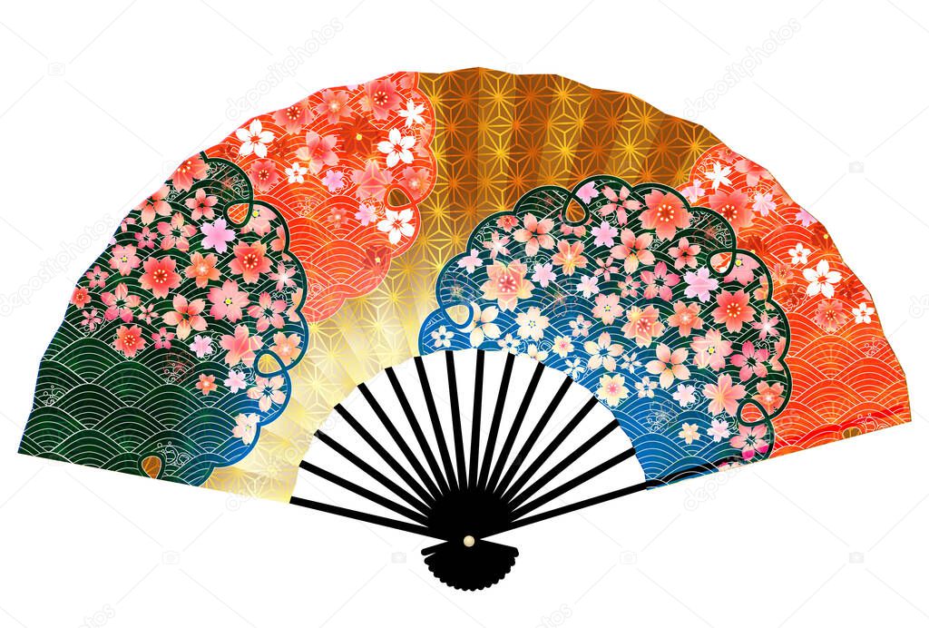 Cherry blossoms Japanese pattern spring icon 
