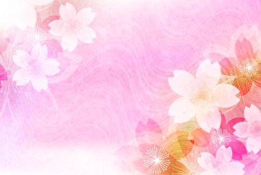 Kiraz çiçekleri Japon desenli bahar arkaplanı 