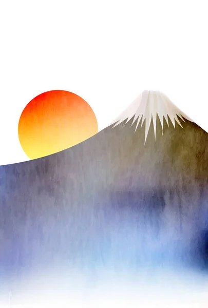 Fuji Východ Slunce Nový Rok Pozadí — Stockový vektor
