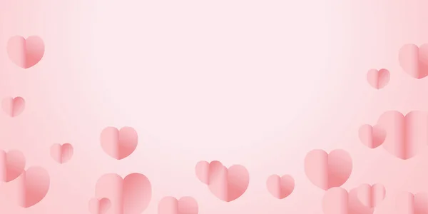 Valentinstag Herz Rosa Hintergrund — Stockvektor