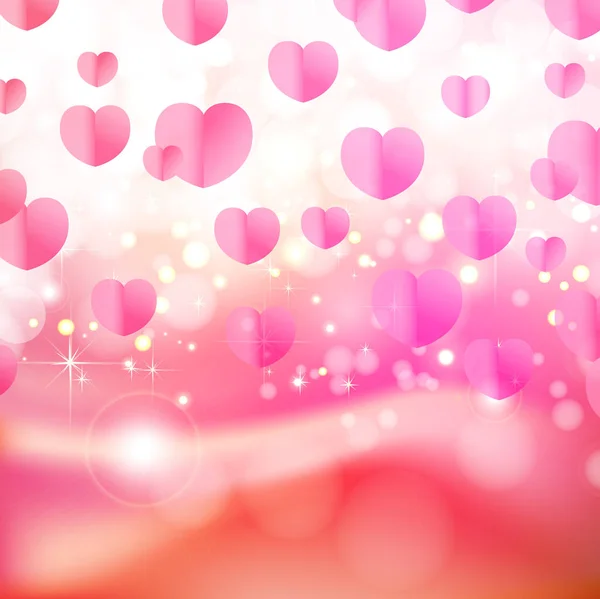 Valentine Day Heart Pink Background — Stock Vector