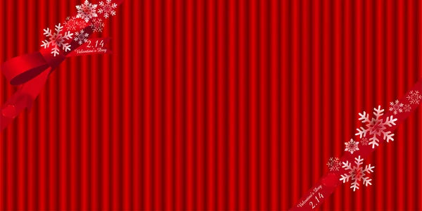 Red Ribbon Valentine Day Background — стоковый вектор