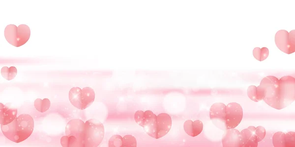 Día San Valentín Corazón Fondo Rosa — Vector de stock