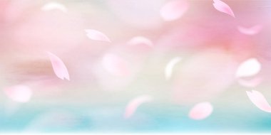 Kiraz çiçekleri Japon desenli bahar arkaplanı 