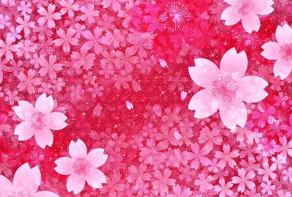 Fleurs Cerisier Motif Japonais Fond Printemps — Image vectorielle