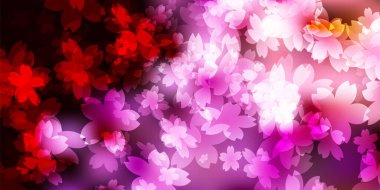 Kiraz çiçekleri Japon desenli bahar arkaplanı 