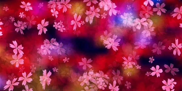 Třešňové Květy Japonský Vzor Jarní Pozadí — Stockový vektor