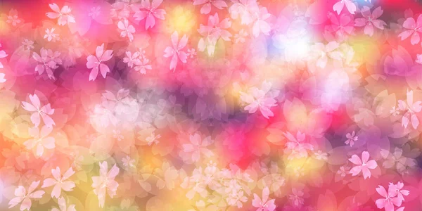 Wiśnia Kwiaty Japoński Wzór Wiosna Tło — Wektor stockowy