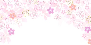 Kiraz çiçekleri Japon desenli bahar arkaplanı 