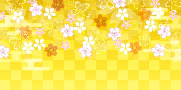 Cherry Blossoms Japanese Pattern Spring Background — Stock Vector