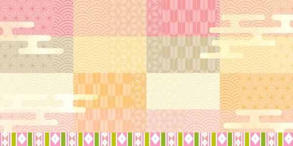 Hinamatsuri Japanese Pattern Spring Background — Stock vektor