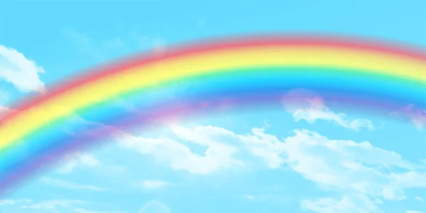 Sky Clouds Rainbow Landscape Background — Stock Vector