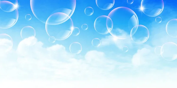 Sky Clouds Soap Bubbles Landscape Background — Wektor stockowy