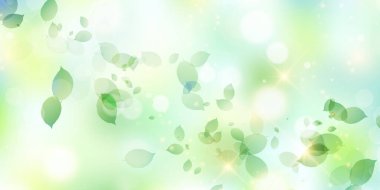 Taze yeşil yaprakları manzara arka plan 