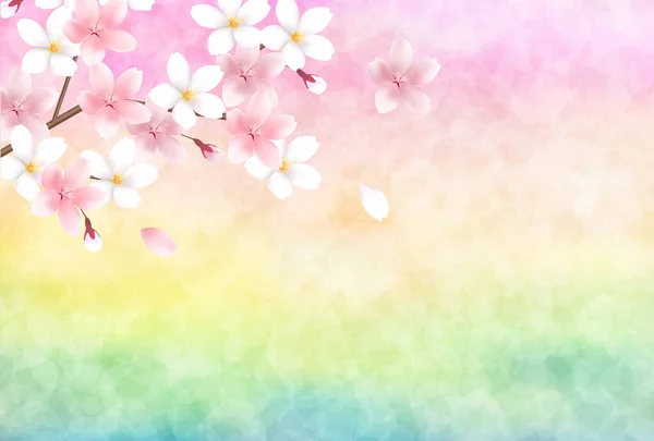 Cherry Blossoms Våren Blomma Bakgrund — Stock vektor