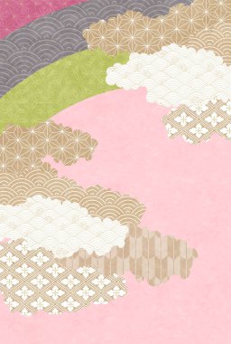 Bahar Japon desenli pembe arkaplan 