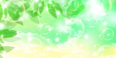 Taze yeşil yaprakları manzara arka plan