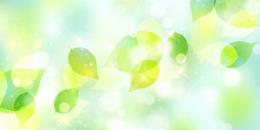 Taze yeşil yaprakları manzara arka plan 