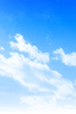 Gökyüzü mavi manzara arka planını bulutlandırır 