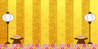 Hinamatsuri erik Japon desenli arka plan 