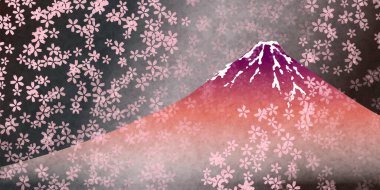 Mt. Fuji kiraz çiçeği bahar arkaplanı