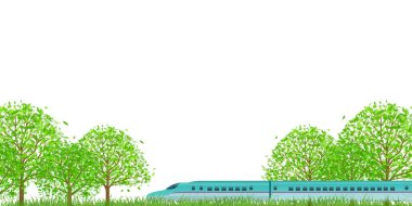 Taze yeşil mermi tren manzarası 