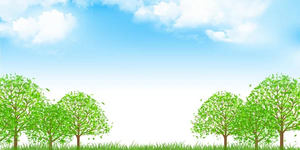 Čerstvé Zelené Strom Pozadí — Stockový vektor