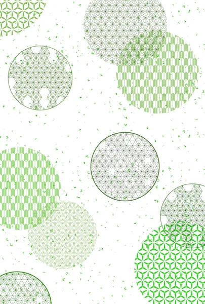 Verde Fresco Patrón Japonés Papel Japonés Fondo — Vector de stock