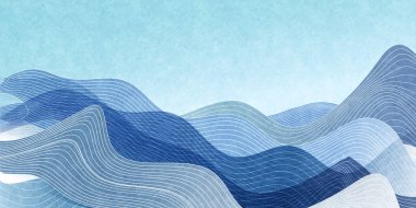 Deniz dalgası Japon desen arka planı 