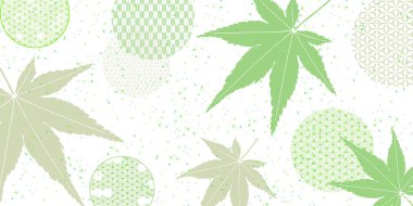 Taze yeşil akçaağaç Japon desenli arka plan 