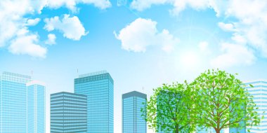 Taze yeşil bina ağacı arkaplanı 