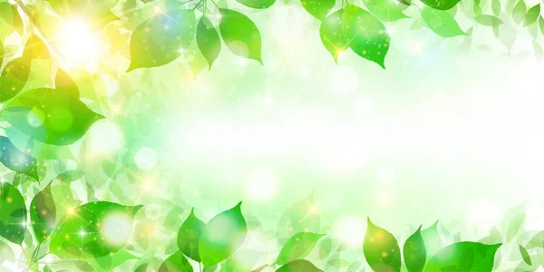 Färska Gröna Blad Våren Bakgrund — Stock vektor