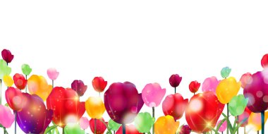 Lale çiçeği bahar suluboya arka plan 