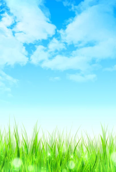 Himmel Gras Wolke Landschaft Hintergrund — Stockvektor