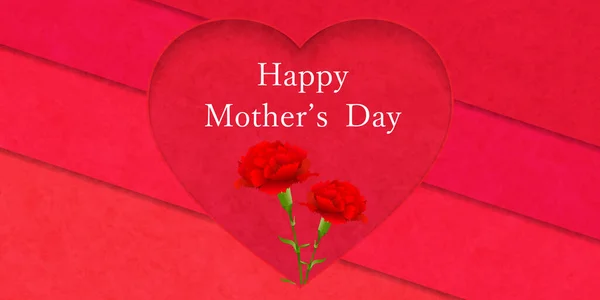 Ημέρα Της Μητέρας Γαρύφαλλο Καρδιά Φόντο — Διανυσματικό Αρχείο