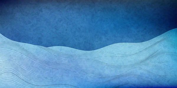 Dalga Deniz Japon Desenli Yaz Arkaplanı — Stok Vektör