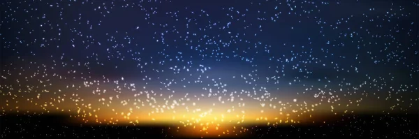 Cielo Nocturno Estrellas Paisaje Fondo — Vector de stock