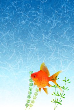 Japon kağıt Japon balığı yaz arkaplanı