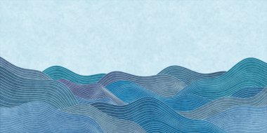 Dalga deniz Japon desenli arka plan