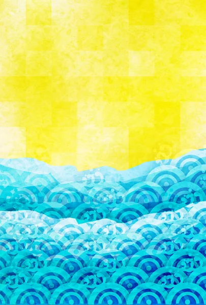 Κύμα Θάλασσα Ιαπωνικά Φόντο Μοτίβο — Διανυσματικό Αρχείο