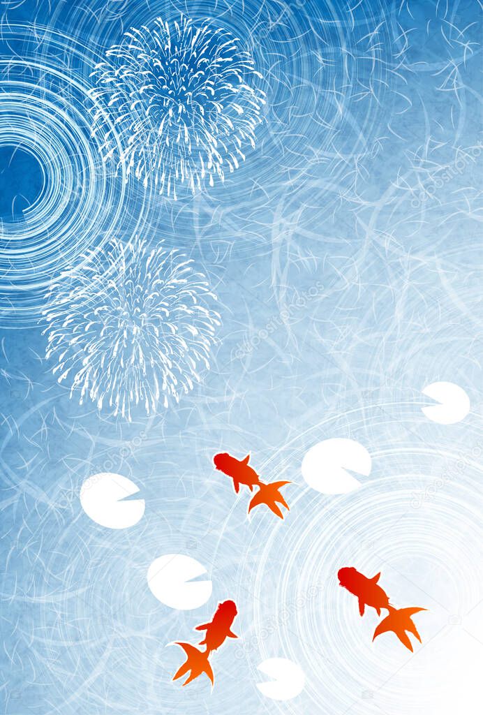 Goldfish fireworks spiral wave background