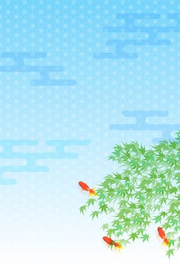 Japon akçaağaç balığı desenli arka plan