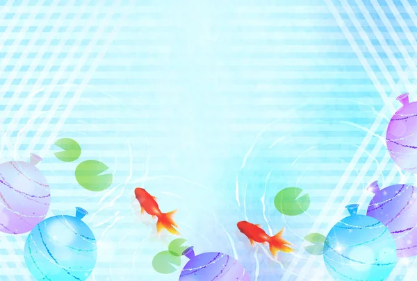 Goldfish Water Balloon Japanese Pattern Background — 스톡 벡터