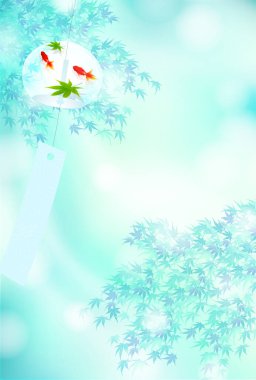 Japon balığı akçaağaç yaz rüzgar çanı arkaplanı