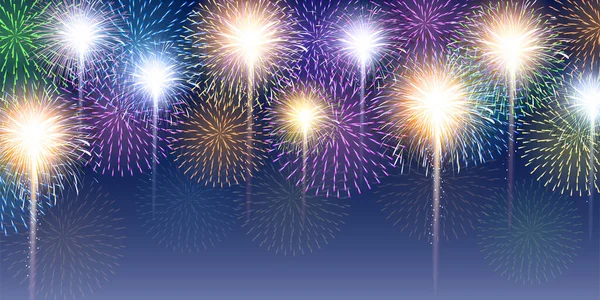 Fireworks Festival Summer Japanese Pattern Background — Stock Vector