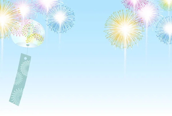 Fireworks Festival Summer Wind Chime Background — Vector de stock