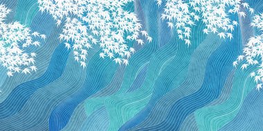 Japon akçaağaç desenli dalga arkaplanı